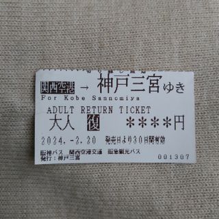 関西空港→神戸三宮　リムジンバス乗車券　大人１枚(その他)