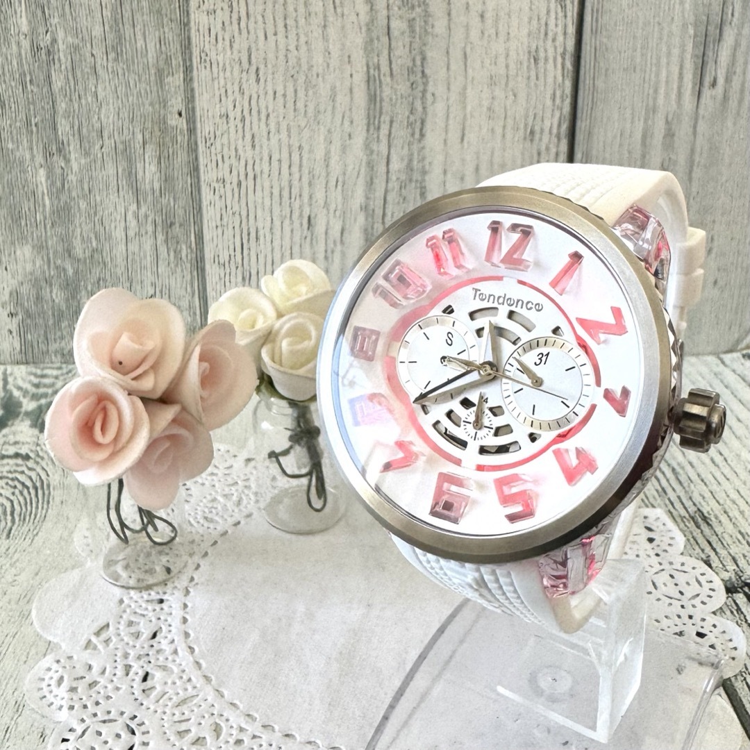 Tendence(テンデンス)の【美品】Tendence テンデンス 腕時計 FLASH フラッシュ ホワイト メンズの時計(腕時計(アナログ))の商品写真