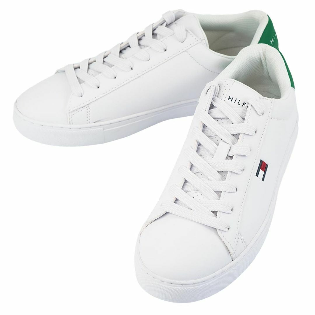 TOMMY HILFIGER(トミーヒルフィガー)のTOMMY HILFIGER トミーヒルフィガー スニーカー tmBRECON3 メンズ 男性 ローカット 靴 WHI04 ホワイト/グリーン  26.5cm メンズの靴/シューズ(スニーカー)の商品写真