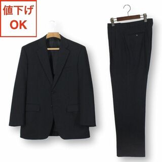 01【美品】FARAGO ファラーゴ スーツ A6 メンズ L ブラック 黒