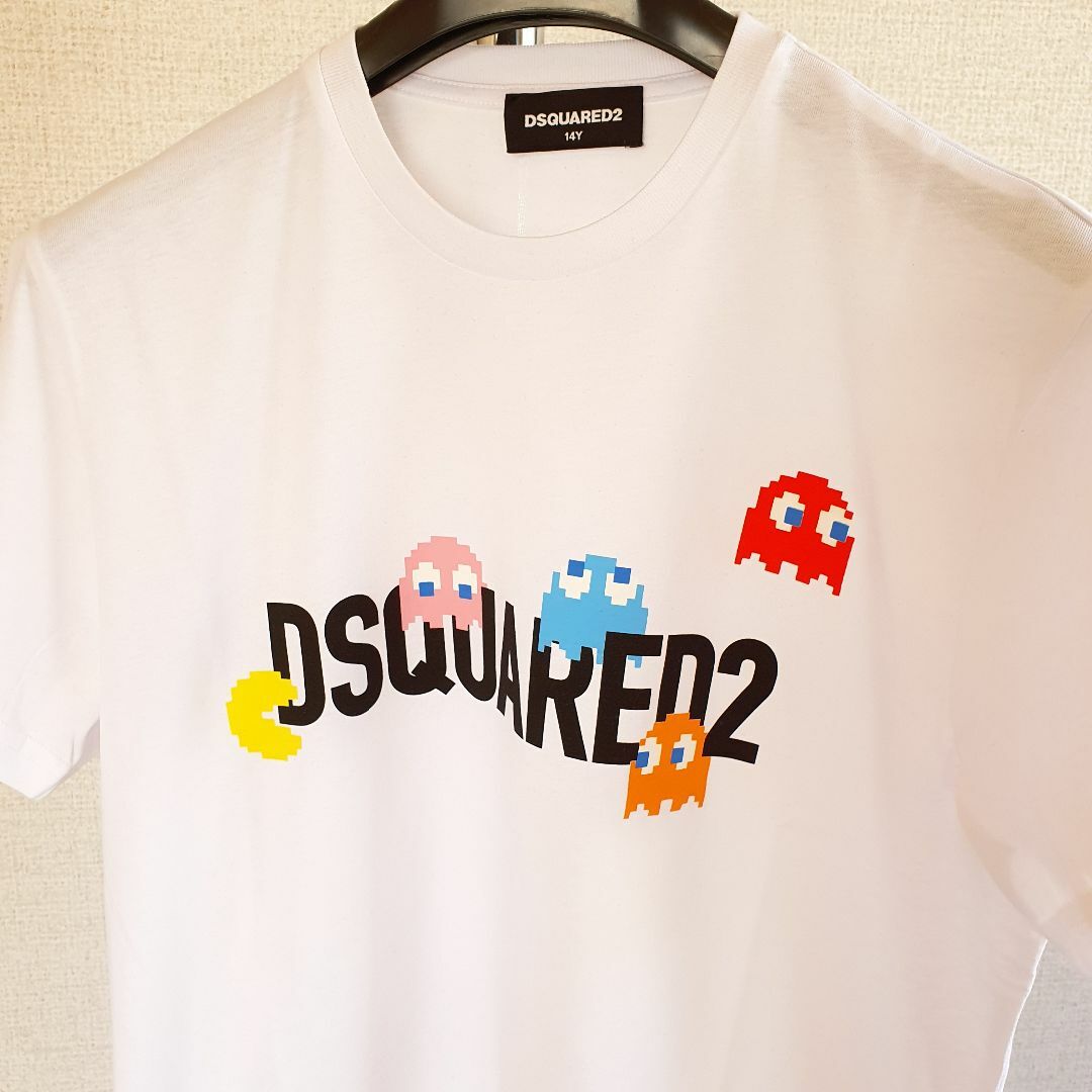 DSQUARED2(ディースクエアード)の【新品・未使用】DSQUARED2KIDSxPac-man　Tシャツ　白14Y キッズ/ベビー/マタニティのキッズ服女の子用(90cm~)(Tシャツ/カットソー)の商品写真