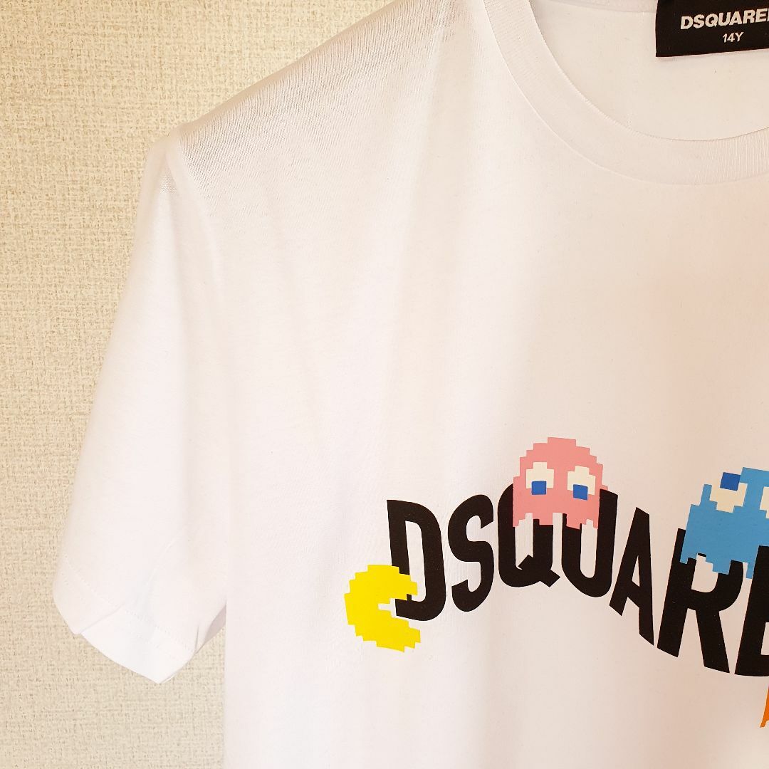 DSQUARED2(ディースクエアード)の【新品・未使用】DSQUARED2KIDSxPac-man　Tシャツ　白14Y キッズ/ベビー/マタニティのキッズ服女の子用(90cm~)(Tシャツ/カットソー)の商品写真