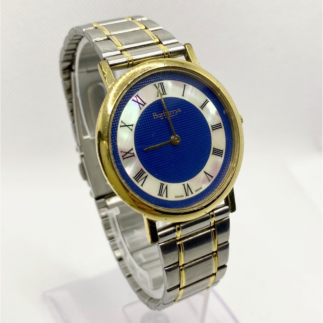 BURBERRYバーバリー QZ6000G青×シェル文字盤1NBG メンズ腕時計 | フリマアプリ ラクマ