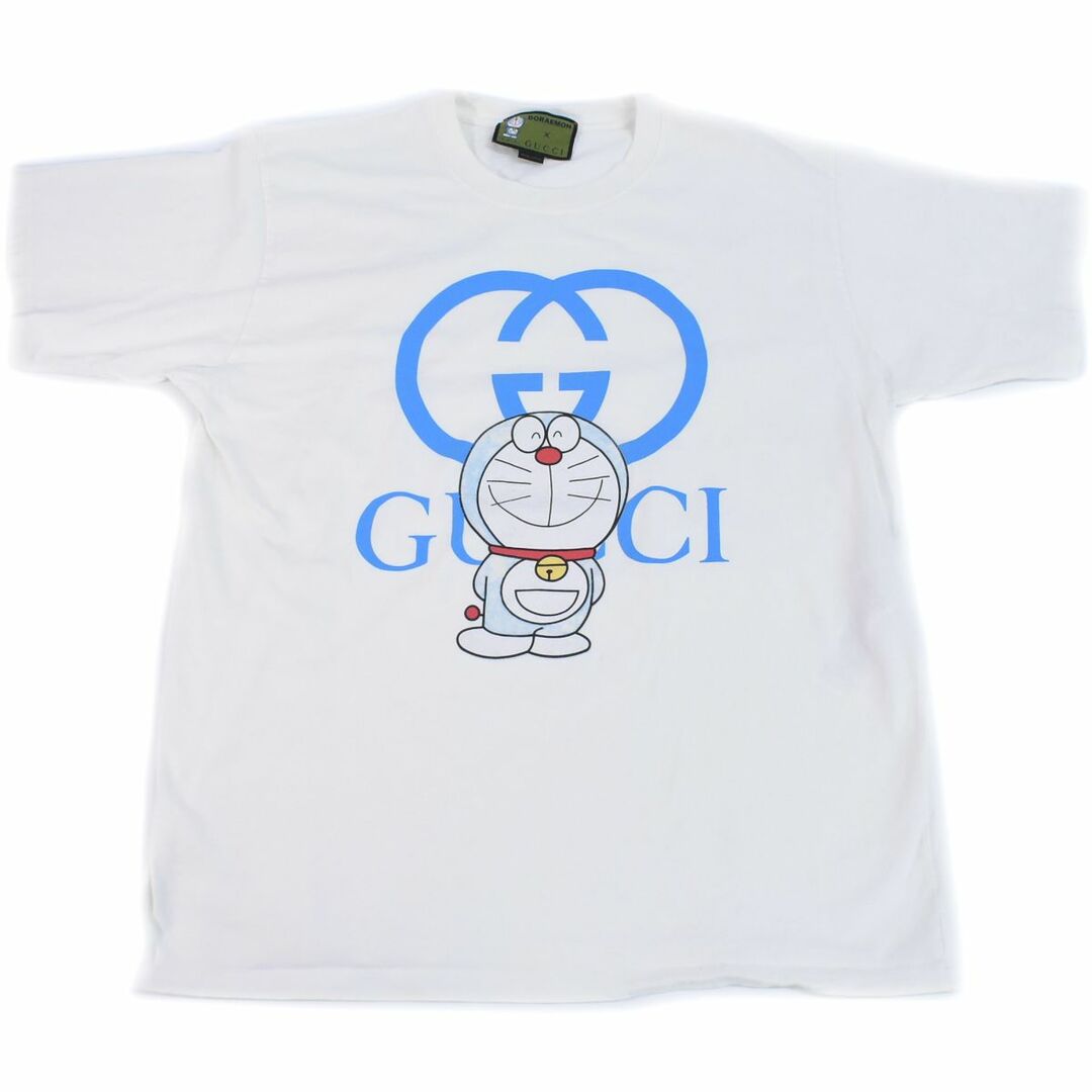 Gucci(グッチ)の本物 グッチ GUCCI ドラえもん コラボ Tシャツ カットソー トップス M コットン ホワイト ブルー メンズ 衣類 洋服 中古 メンズのトップス(Tシャツ/カットソー(半袖/袖なし))の商品写真