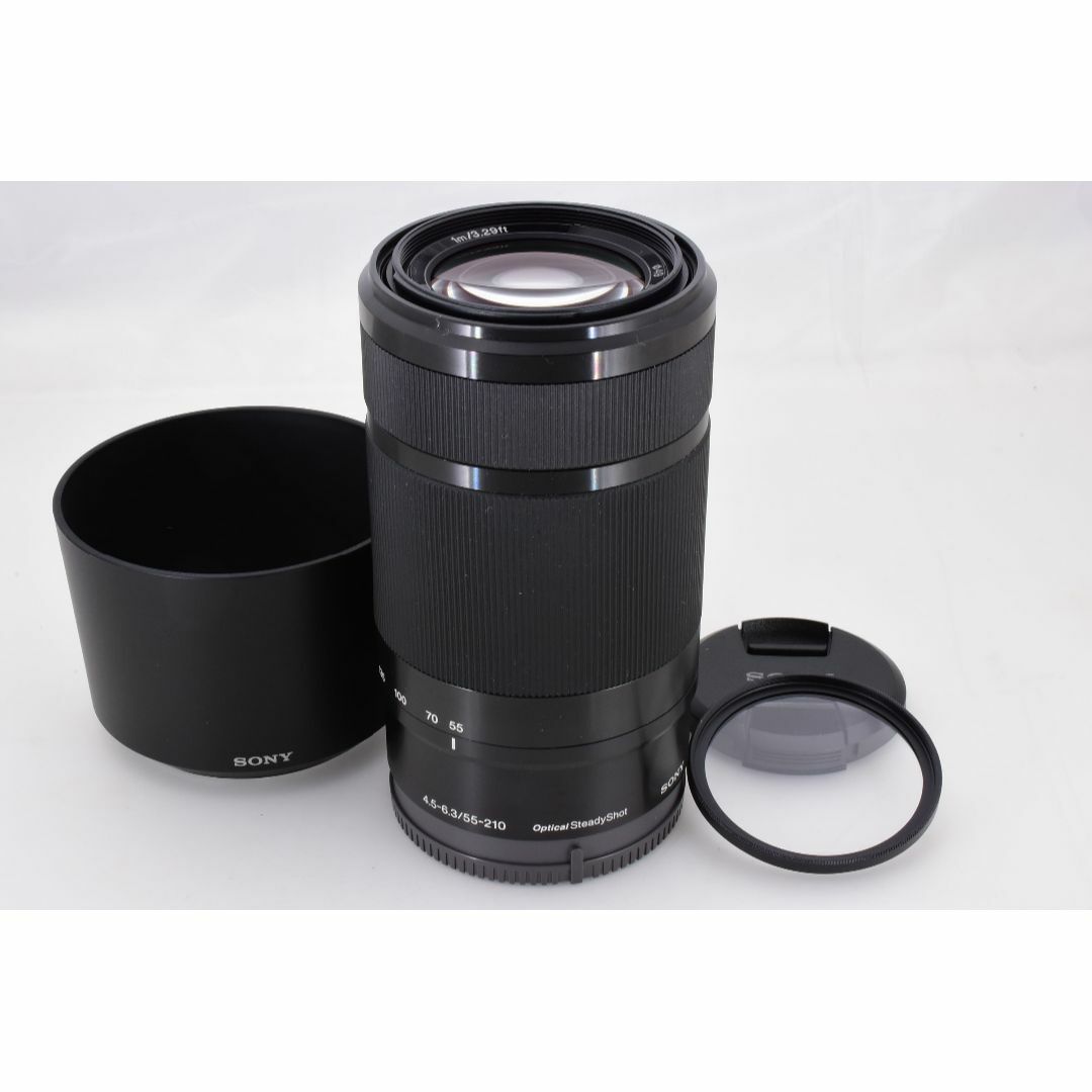SONY(ソニー)の【望遠】SONY ソニー E 55-210mm SEL55210 付属品多数 黒 スマホ/家電/カメラのカメラ(レンズ(ズーム))の商品写真