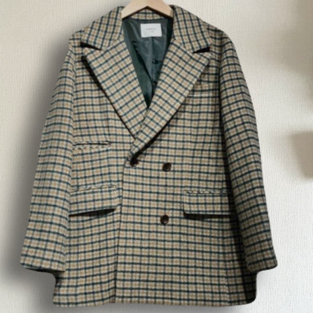 Ameri VINTAGE(アメリヴィンテージ)のCHECK ECO WOOL BIG JACKET レディースのジャケット/アウター(テーラードジャケット)の商品写真