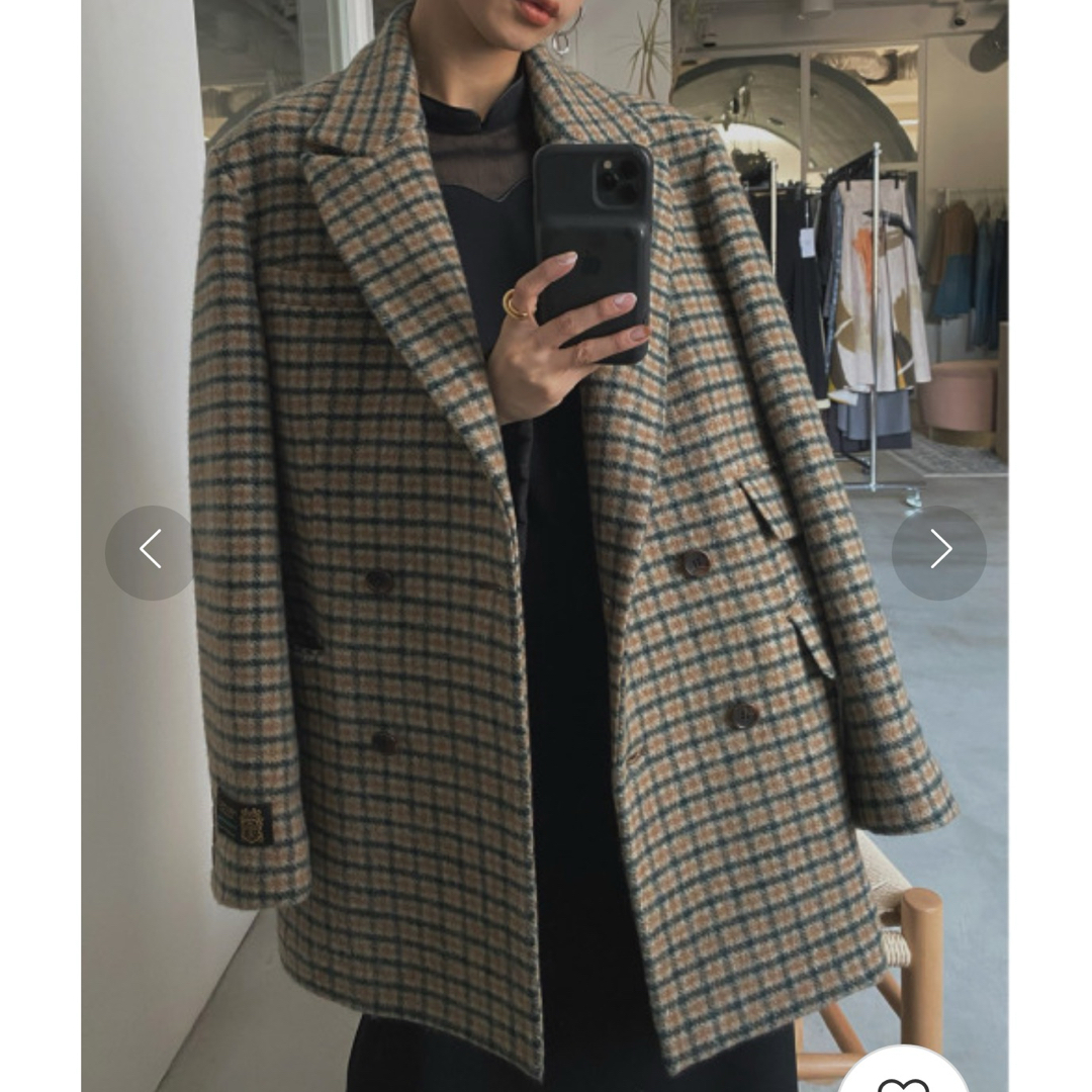 Ameri VINTAGE(アメリヴィンテージ)のCHECK ECO WOOL BIG JACKET レディースのジャケット/アウター(テーラードジャケット)の商品写真