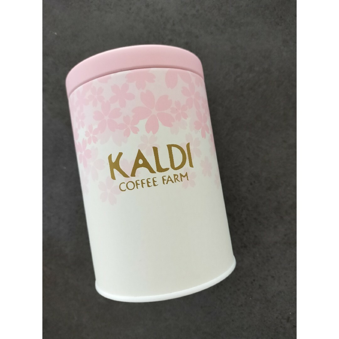 KALDI(カルディ)のKALDI キャニスター缶 桜 インテリア/住まい/日用品のキッチン/食器(容器)の商品写真