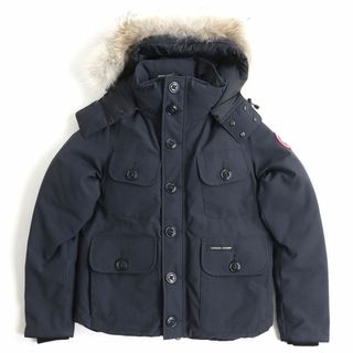 カナダグース(CANADA GOOSE)の良品△国内正規品 カナダグース 2301JM RUSSELL PARKA/ラッセル ロゴワッペン フーデッド WZIP ダウンジャケット/コート ネイビー S メンズ(ダウンジャケット)