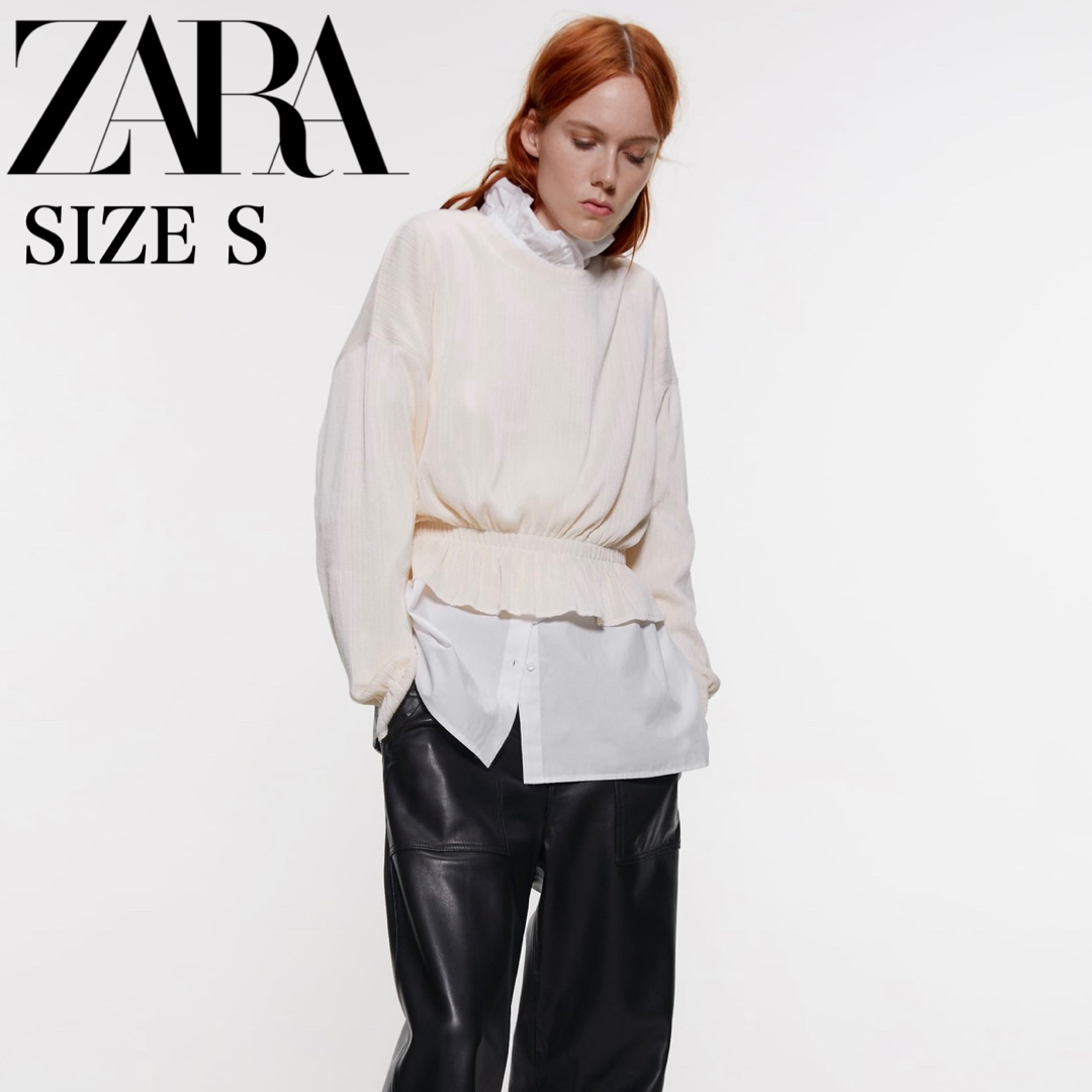 ZARA(ザラ)のZARA シャーリング入りリブ編みニット レディースのトップス(ニット/セーター)の商品写真