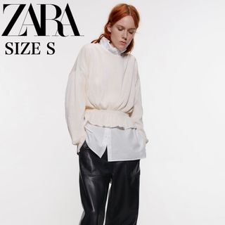 ザラ(ZARA)のZARA シャーリング入りリブ編みニット(ニット/セーター)