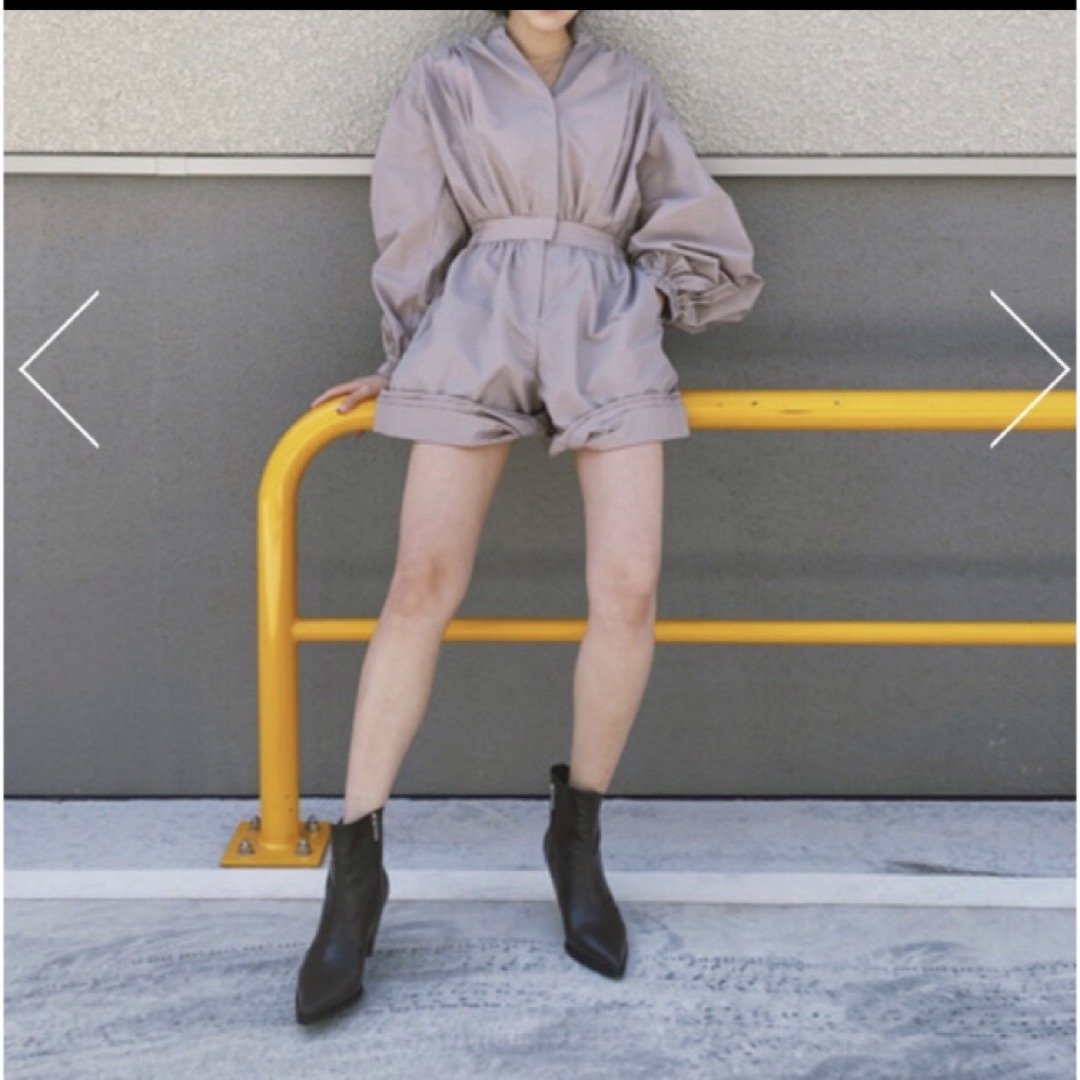 moussy(マウジー)のMOUSSY シャツ オールインワン ピンク パープル ワンピース スカーフ レディースのパンツ(オールインワン)の商品写真