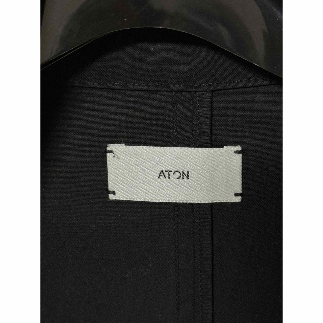 ATON(エイトン)のATON ショートモッズコート ブラック M  メンズのジャケット/アウター(モッズコート)の商品写真