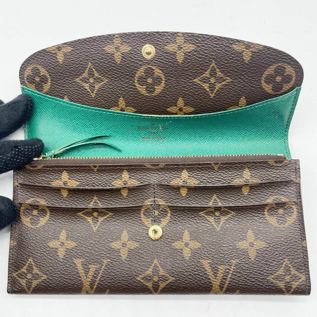 LOUIS VUITTON(ルイヴィトン)の美品✨ルイヴィトン ポルトフォイユ エミリー モノグラム　グリーン　長財布 レディースのファッション小物(財布)の商品写真