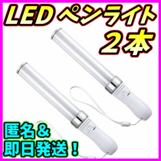 LED ペンライト 15色 2本組 シルバー ライブ 新品 匿名・即日発送！(ペンライト)