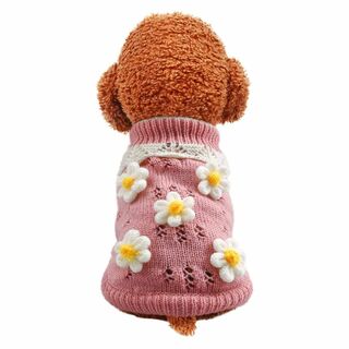 【サイズ:S_色:ピンク】ANSIMITE 犬服 セーター ニットセーター 秋冬(その他)