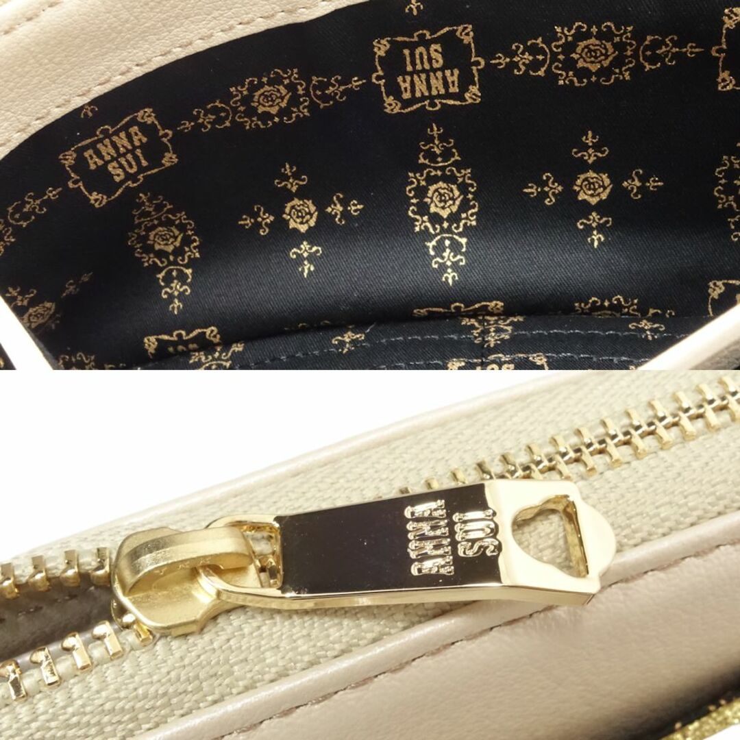 ANNA SUI(アナスイ)のANNA SUI アナスイ L字ファスナーロングウォレット ウサギ 316640 長財布 レザー ベージュ/180276【中古】 レディースのファッション小物(財布)の商品写真