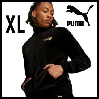 プーマ(PUMA)のPUMA★ビッグシルエット ベロア トラックジャケット★ジャージ★黒★XL★男女(ジャージ)