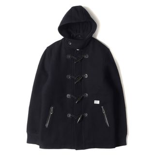 ダブルタップス(W)taps)のWTAPS ダブルタップス コート サイズ:M 00s レザーコンビ メルトンウール ダッフルコート STIRLING / COAT ネイビー ブラック 紺黒 00年代 アーカイブ アウター ジャケット 上着【メンズ】【中古】(ダッフルコート)