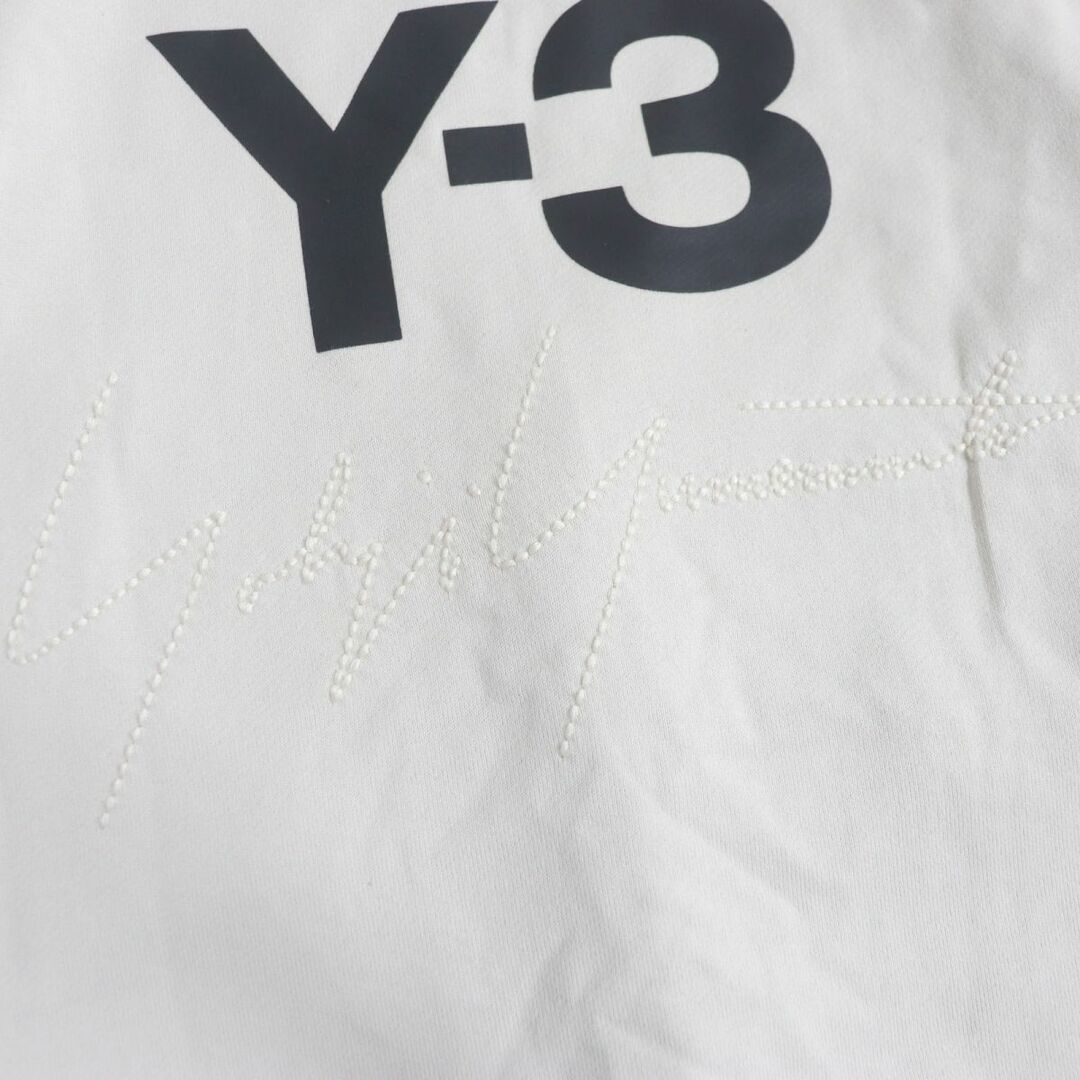 Y-3(ワイスリー)の美品▼Y-3 ワイスリー アディダス×ヨウジヤマモト 1AX001 STACKED LOGO HOODIE バックプリント パーカー ライトベージュ S メンズ 正規品 メンズのトップス(パーカー)の商品写真