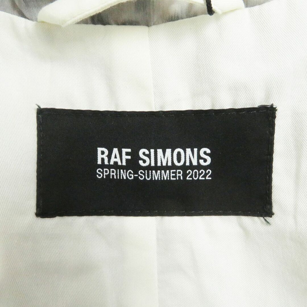 RAF SIMONS(ラフシモンズ)の未使用品□22SS RAF SIMONS/ラフシモンズ 総柄 ロゴボタン Relaxed fit raincoat チェスターコート/ナイロンコート グレー/ブルー系 L 伊製 メンズのジャケット/アウター(チェスターコート)の商品写真