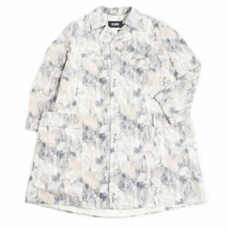 RAF SIMONS - 未使用品□22SS RAF SIMONS/ラフシモンズ 総柄 ロゴボタン Relaxed fit raincoat チェスターコート/ナイロンコート グレー/ブルー系 L 伊製