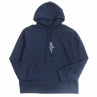 ルイヴィトン(LOUIS VUITTON)の美品□21SS LOUIS VUITTON/ルイヴィトン 1A8R2Q ビーズシャーク プルオーバー スウェットパーカー/フーディー ネイビー L 伊製 正規品(パーカー)