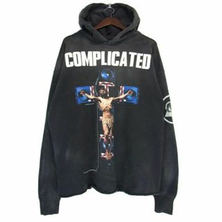 セントマイケル × 河村康輔 ■ 23AW 【 KK HOODIE COMPLICATED SM A23 0000 C20 】 ヴィンテージ加工 グラフィック プリント プルオーバー スウェット フーディ パーカー w17907(パーカー)