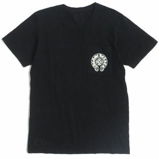 クロムハーツ(Chrome Hearts)の良品▼CHROME HEARTS クロムハーツ THE HERES PROJECT プリント ポケット付き 半袖Tシャツ ブラック SMALL 170/92B メンズ USA製 正規品(Tシャツ/カットソー(半袖/袖なし))