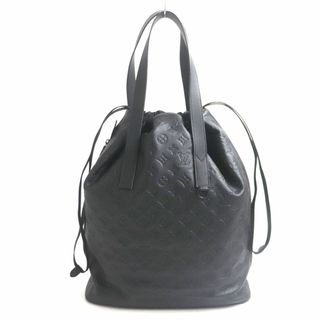 ルイヴィトン(LOUIS VUITTON)の極美品▼定価466400円 LOUIS VUITTON ルイヴィトン M46554 モノグラム・シャドウ ヘルメットバッグ 巾着 ブラック イタリア製 メンズ(その他)