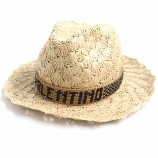 Borsalino - 極美品▼21SS 定価94600円 ボルサリーノ×ヴァレンティノ ラフィアクロシェハット エンブロイダリーリボン ストローハット/帽子 57 正規品