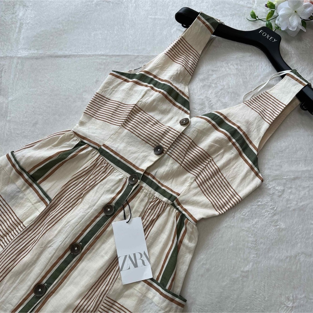 ZARA(ザラ)の新品　ZARA  ザラ　ノースリーブドレス　ワンピース　S ~M マキシ丈 レディースのワンピース(ロングワンピース/マキシワンピース)の商品写真