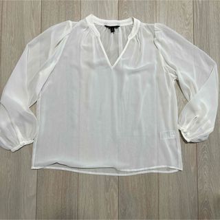 バナナリパブリック(Banana Republic)のバナナリパブリック　ノーカラー　シフォン　プルオーバー ブラウス(シャツ/ブラウス(長袖/七分))