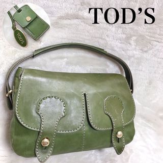 トッズ(TOD'S)の希少 TOD’S トッズ オールレザー Wホック ステッチ ショルダーバッグ(ショルダーバッグ)