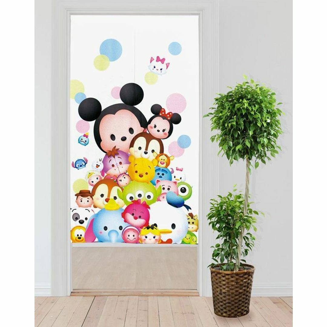 Disney(ディズニー)のかわいいディズニーのれん【ツムツム】 85×150cm インテリア/住まい/日用品のカーテン/ブラインド(のれん)の商品写真