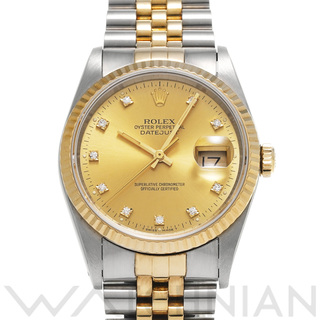 ロレックス(ROLEX)の中古 ロレックス ROLEX 16233G X番(1991年頃製造) シャンパン /ダイヤモンド メンズ 腕時計(腕時計(アナログ))