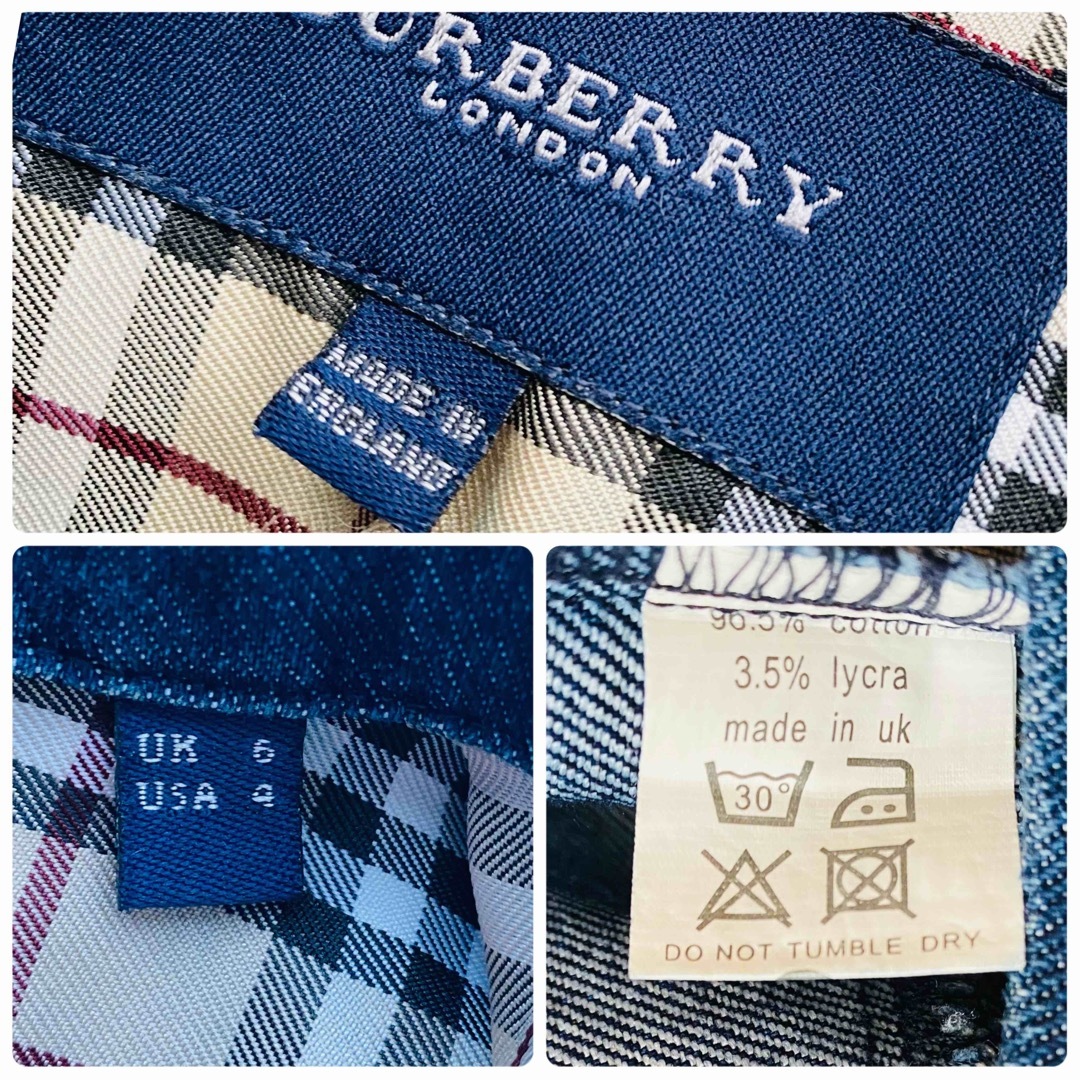 BURBERRY(バーバリー)の未使用に近い バーバリーロンドン ノバチェック 銀ボタン デニムジャケット M レディースのジャケット/アウター(Gジャン/デニムジャケット)の商品写真