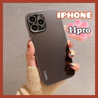 iphone 11pro ケース カバー ブラック アルミ マット(iPhoneケース)