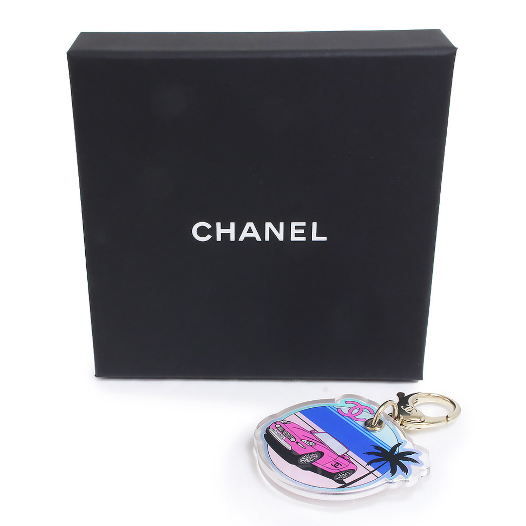 CHANEL(シャネル)のシャネル カー 車 ココマーク キーリング バッグチャーム キーホルダー レジン ピンク ブルー ゴールド金具 ABC798 箱付 CHANEL（新品・未使用品） レディースのファッション小物(キーホルダー)の商品写真