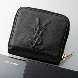 サンローラン(Saint Laurent)のK3298M 良品 サンローラン YSL 本革 ラウンドF 二つ折  財布 箱付(財布)