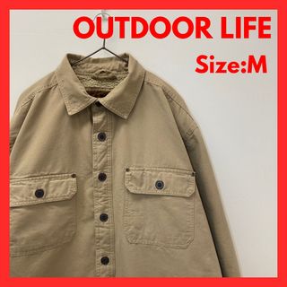 【美品】古着　アウトドアライフ　裏ボア　シャツ　ジャケット　ベージュ　M(その他)