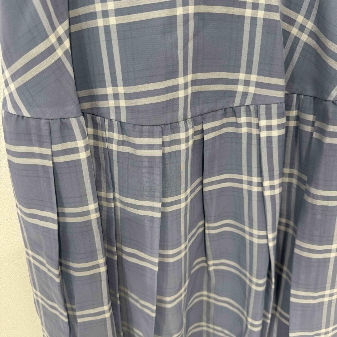 JILLSTUART(ジルスチュアート)の【美品】JILLSTUART スカート　チェック　ブルー　春服 レディースのスカート(ひざ丈スカート)の商品写真