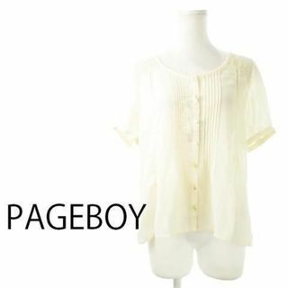 ページボーイ(PAGEBOY)のページボーイ レースジョーゼットブラウス M ベージュ 230830CK15A(シャツ/ブラウス(半袖/袖なし))