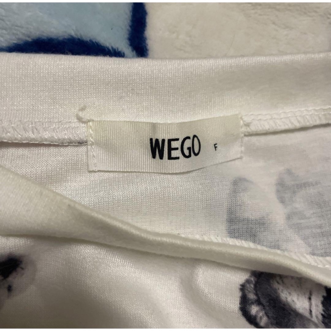 WEGO(ウィゴー)のクマ 英字 総柄 白 ロンT WEGO レディースのトップス(Tシャツ(長袖/七分))の商品写真