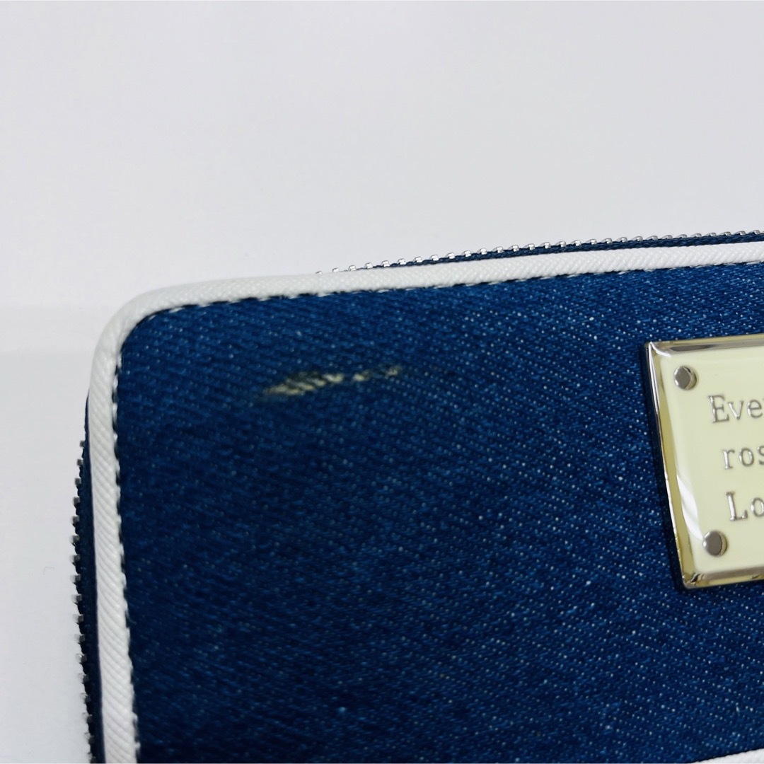 長財布　デニム　ブルー　財布　シンプル　プレート付き　おしゃれ　レディース レディースのファッション小物(財布)の商品写真