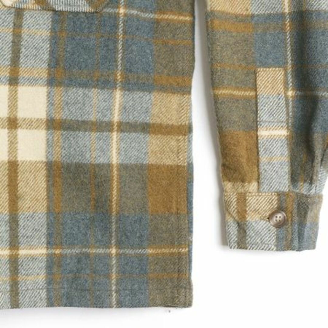 WOOLRICH(ウールリッチ)の70s ウールリッチ チェック ウール CPO シャツ ジャケット メンズ M 程/ 70年代 Woolrich ヴィンテージ 長袖シャツ ボックス 厚手 旧タグ メンズのトップス(シャツ)の商品写真