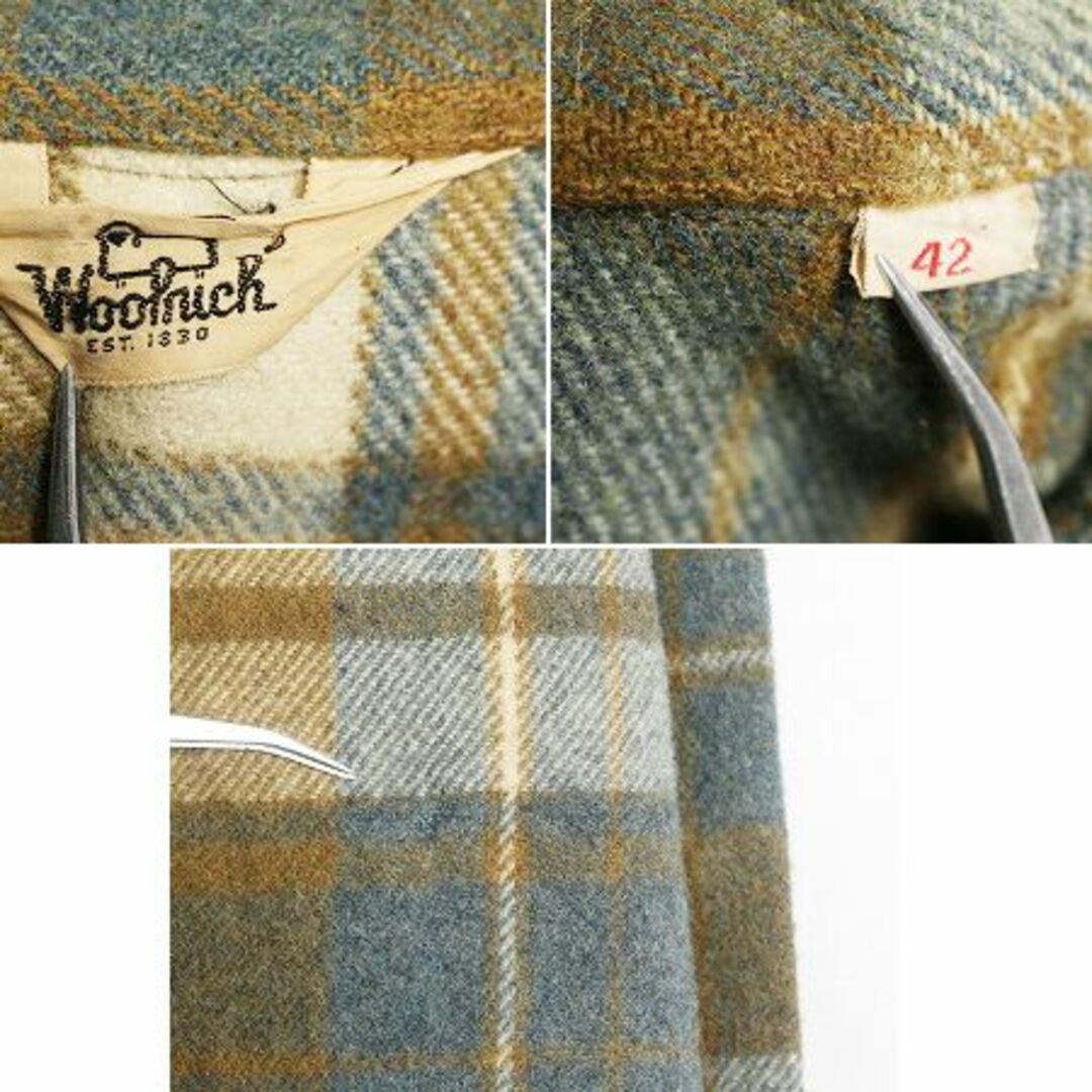 WOOLRICH(ウールリッチ)の70s ウールリッチ チェック ウール CPO シャツ ジャケット メンズ M 程/ 70年代 Woolrich ヴィンテージ 長袖シャツ ボックス 厚手 旧タグ メンズのトップス(シャツ)の商品写真