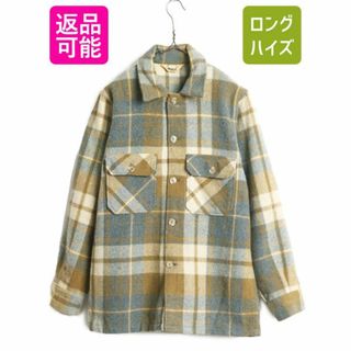 70s ウールリッチ チェック ウール CPO シャツ ジャケット メンズ M 程/ 70年代 Woolrich ヴィンテージ 長袖シャツ ボックス 厚手 旧タグ