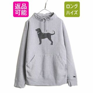 The Black Dog ドッグ プリント ハイネック スウェット メンズ レディース XL / 古着 ヘビーウェイト 犬 裏起毛 厚手 大きいサイズ グレー(スウェット)