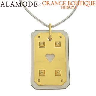 エルメス(Hermes)のHERMES(エルメス) As de Coeur アス ドゥ クール GM ネックレスネックレス アクセサリー ジュエリー ハート型 ペンダント メタル(ＧＰ) ヴォースイフト ナタ/ゴールド ホワイト白シロ ブラウン茶 ゴールド金 Y刻印 レディース 40802083105【中古】【アラモード】(ネックレス)